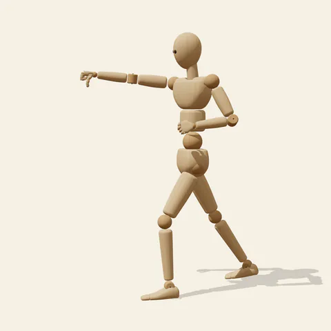 Foreshortened Punch Pose Reference – Free 3D Drawing Pose